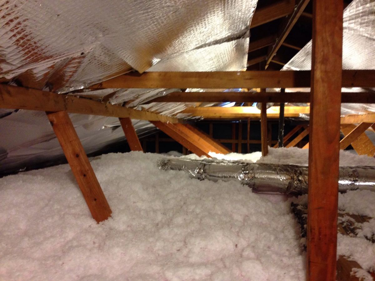 Attic framing and insulation from access hatch