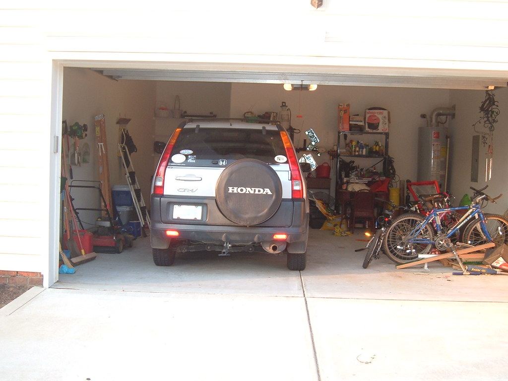 Attached two-car garage interior