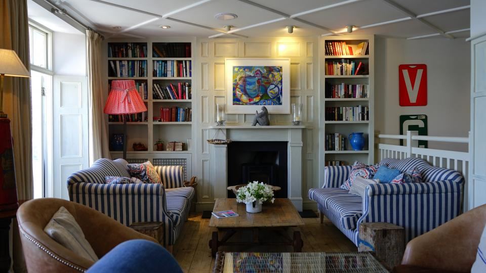 Living room and front windows