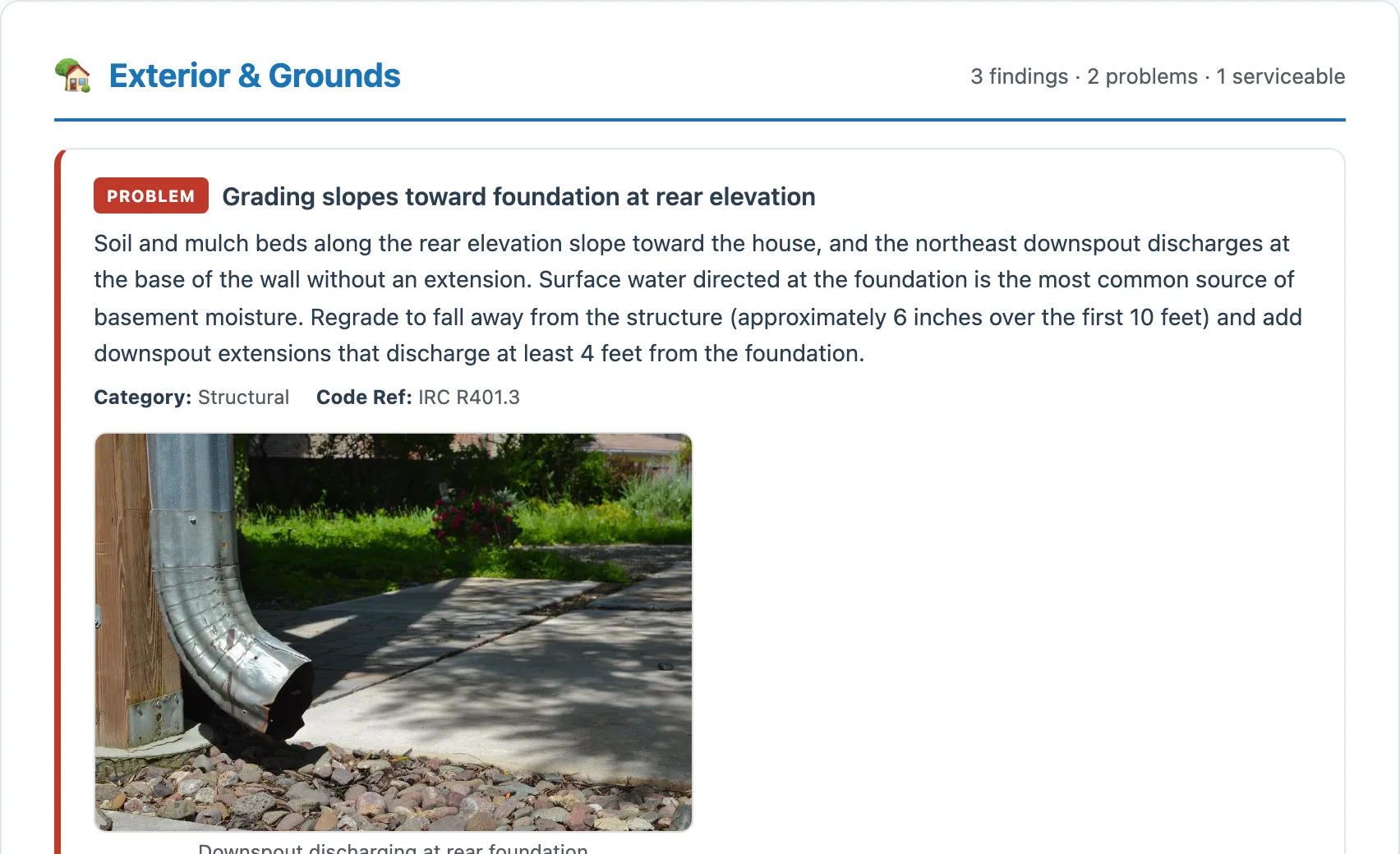 Photo-documented findings